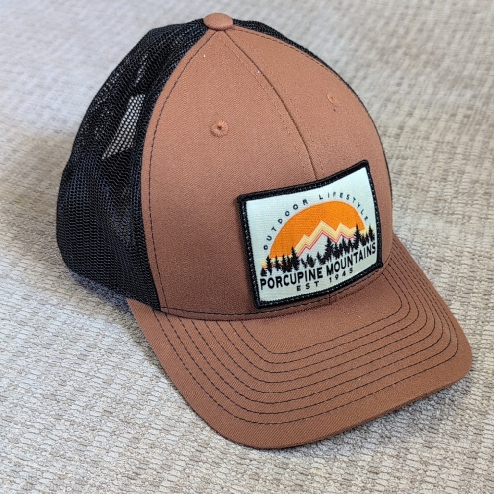 Porcupine Mountains Brown and Black Trucker Hat